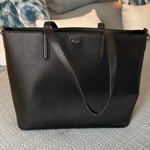 Ralph Lauren RLL Black Leather Totes large & extra large